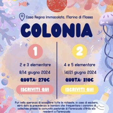 VOLANTINO ISCRIZIONE COLONIA COLONIA 2024 – INFORMAZIONI E LINK
