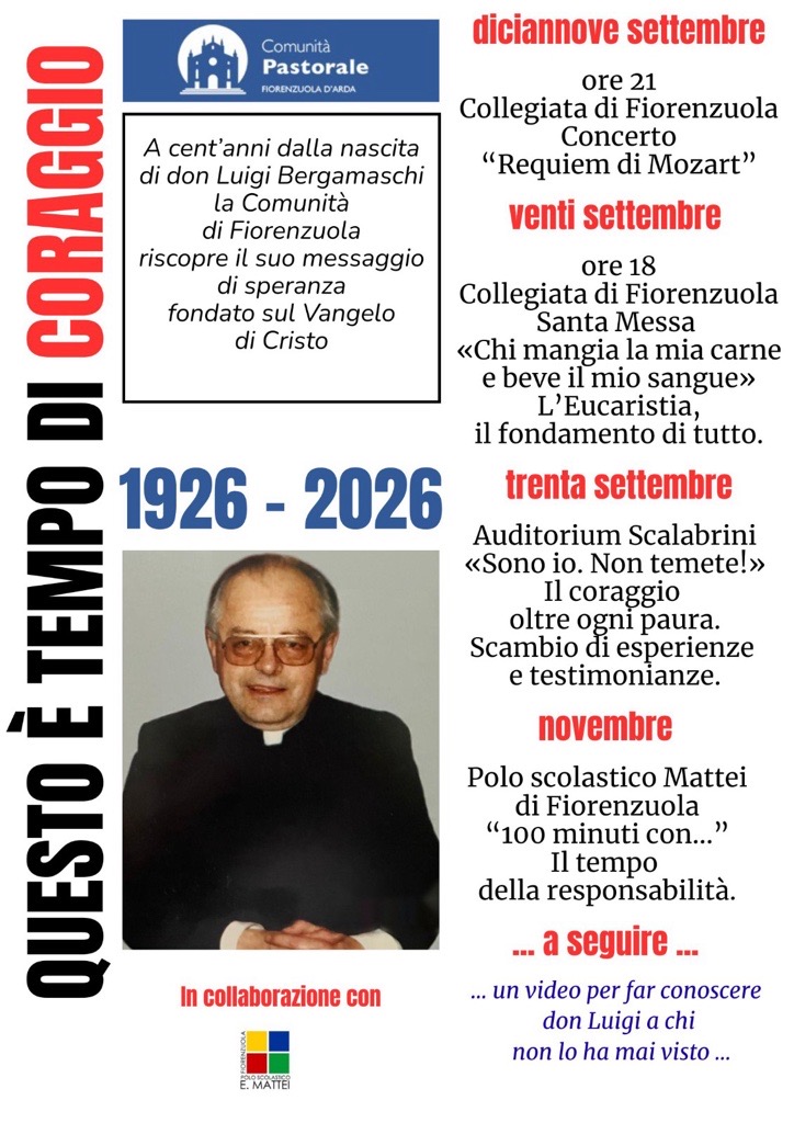 Don Luigi Bergamaschi 2026 “QUESTO È TEMPO DI CORAGGIO”